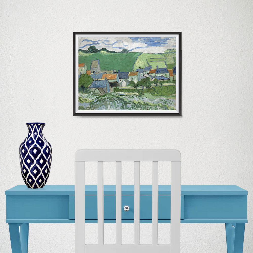 Ezposterprints - View Of Auvers | Van Gogh Art Reproduction - 16x12 ambiance display photo sample