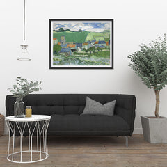 Ezposterprints - View Of Auvers | Van Gogh Art Reproduction - 32x24 ambiance display photo sample