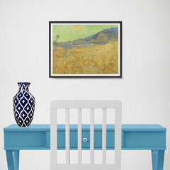 Ezposterprints - Wheatfield With A Reaper | Van Gogh Art Reproduction - 16x12 ambiance display photo sample