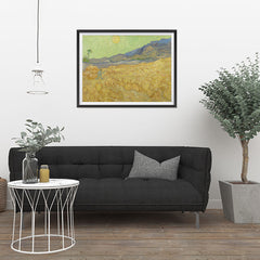 Ezposterprints - Wheatfield With A Reaper | Van Gogh Art Reproduction - 32x24 ambiance display photo sample