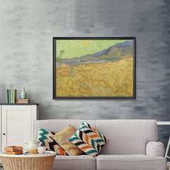 Ezposterprints - Wheatfield With A Reaper | Van Gogh Art Reproduction - 48x36 ambiance display photo sample