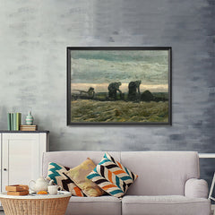 Ezposterprints - Women On The Peat Moor | Van Gogh Art Reproduction - 48x36 ambiance display photo sample