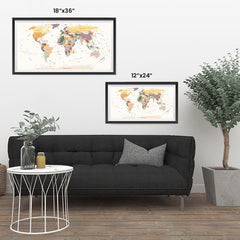 Ezposterprints - Retro World Map - Robinson projection ambiance display photo sample