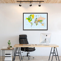 Ezposterprints - Classic World Map - Mercator projection - 36x24 ambiance display photo sample