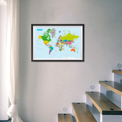Ezposterprints - Vivid World Map - Mercator projection - 24x16 ambiance display photo sample