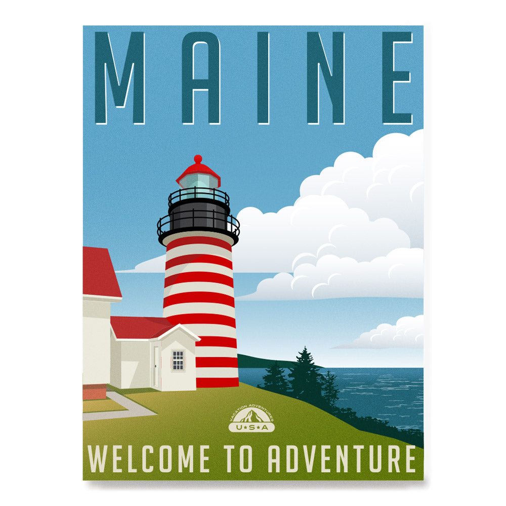 Ezposterprints - Retro Travel Poster Series: MAINE,US
