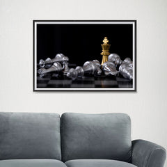 Ezposterprints - Gold King Of Chess - 24x16 ambiance display photo sample
