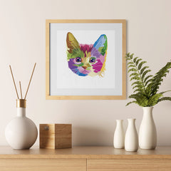 Ezposterprints - The Cat Poster - Cubism - 12x12 ambiance display photo sample