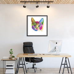 Ezposterprints - The Cat Poster - Cubism - 24x24 ambiance display photo sample
