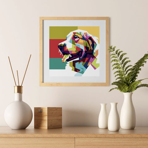 Ezposterprints - The Dog - Cubism - 12x12 ambiance display photo sample