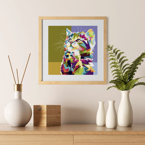 Ezposterprints - The Kitten - Cubism - 12x12 ambiance display photo sample