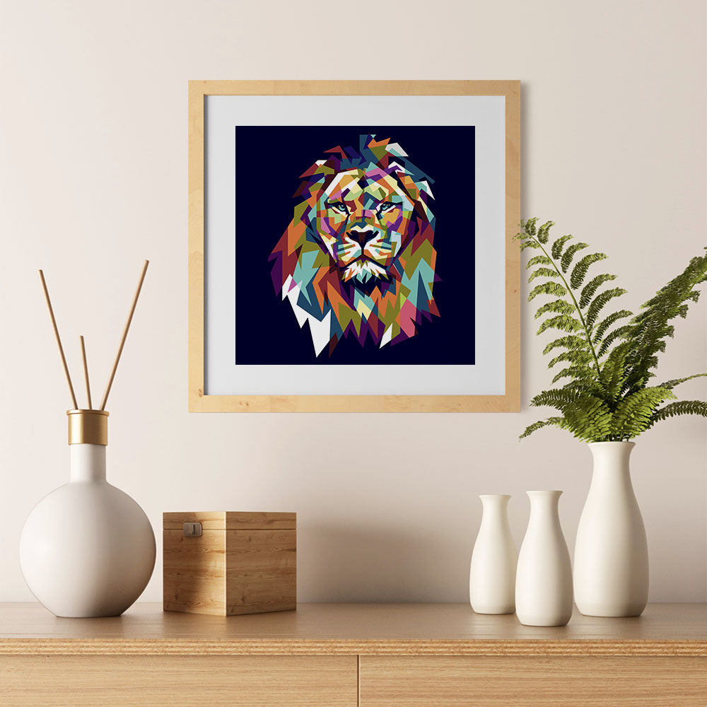 Ezposterprints - The Lion - Cubism - 12x12 ambiance display photo sample