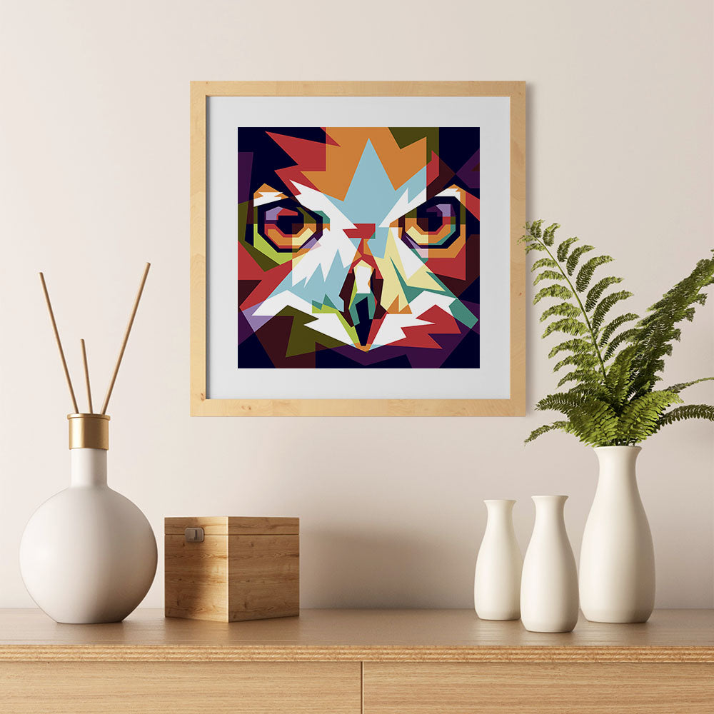 Ezposterprints - The Owl - Cubism - 12x12 ambiance display photo sample
