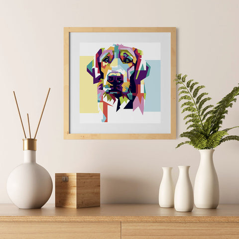 Ezposterprints - The Sad Dog - Cubism - 12x12 ambiance display photo sample