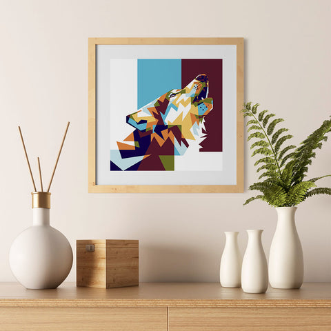 Ezposterprints - The Wolf 2 - Cubism - 12x12 ambiance display photo sample