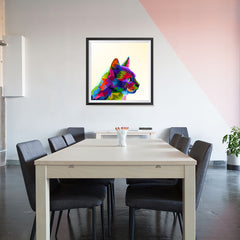 Ezposterprints - Cartoon Cat | Cubism Pop Art Design Colorful Animals - 32x32 ambiance display photo sample