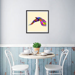 Ezposterprints - Flying Eagle | Cubism Pop Art Design Colorful Animals - 16x16 ambiance display photo sample