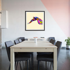 Ezposterprints - Flying Eagle | Cubism Pop Art Design Colorful Animals - 32x32 ambiance display photo sample