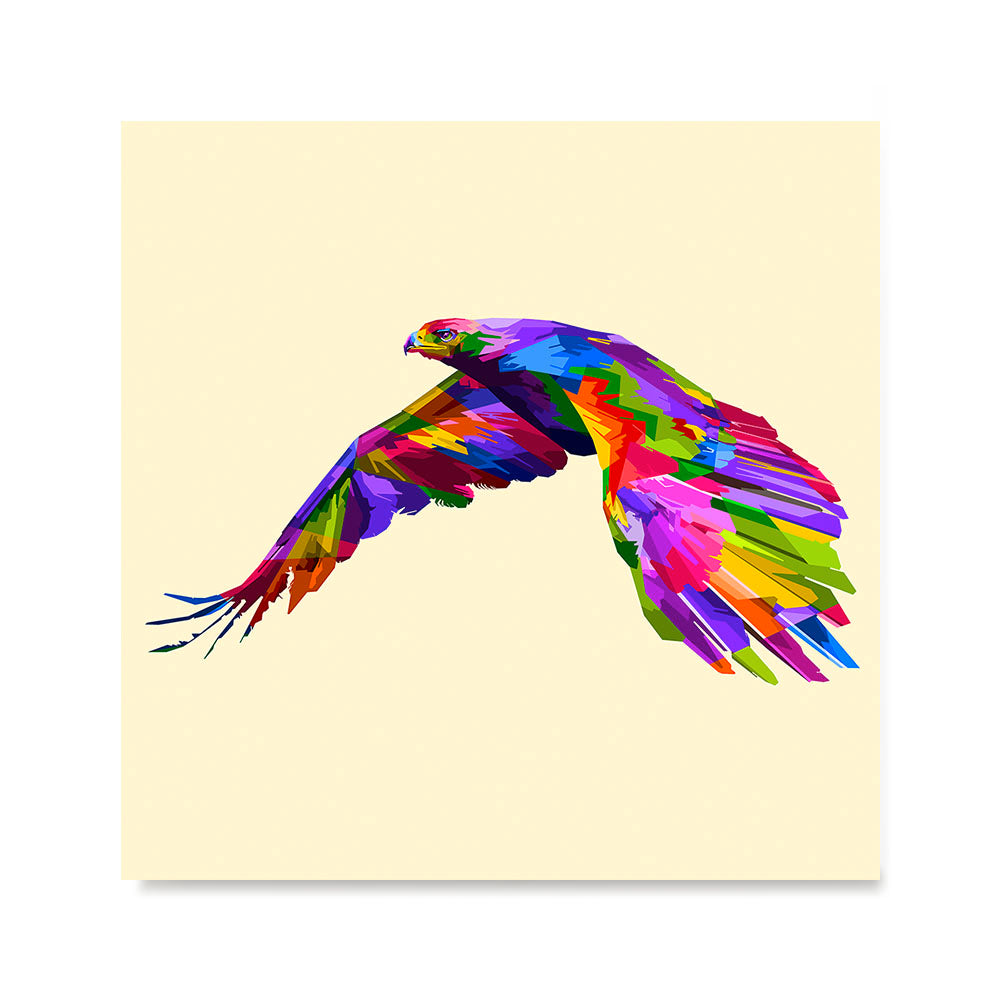 Ezposterprints - Flying Eagle | Cubism Pop Art Design Colorful Animals