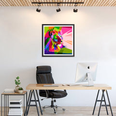 Ezposterprints - Lion | Cubism Pop Art Design Colorful Animals - 24x24 ambiance display photo sample