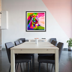 Ezposterprints - Lion | Cubism Pop Art Design Colorful Animals - 32x32 ambiance display photo sample