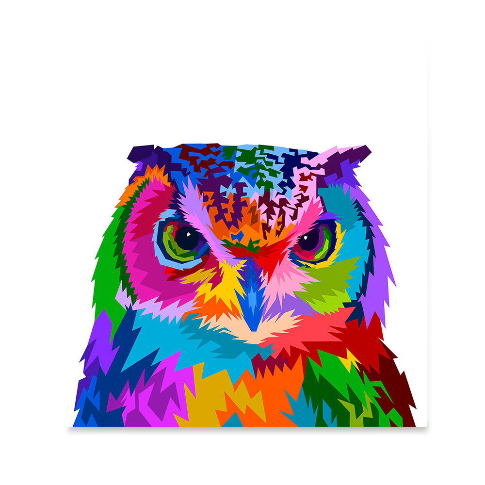 Ezposterprints - Owl | Cubism Pop Art Design Colorful Animals