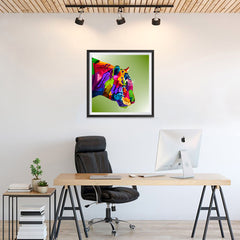 Ezposterprints - Tiger | Cubism Pop Art Design Colorful Animals - 24x24 ambiance display photo sample