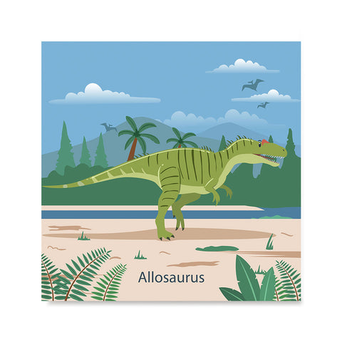 Ezposterprints - Allosaurus - Prehistoric Animals, Dinosaur Illustrations Series