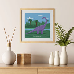 Ezposterprints - Brachiosaurus - Prehistoric Animals, Dinosaur Illustrations Series - 12x12 ambiance display photo sample