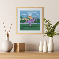 Ezposterprints - Parasaurolophus - Prehistoric Animals, Dinosaur Illustrations Series - 12x12 ambiance display photo sample