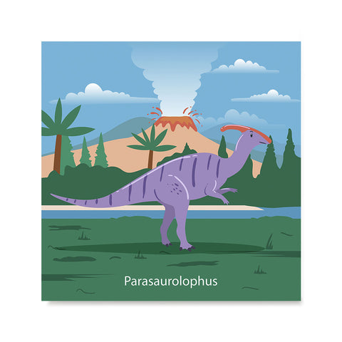 Ezposterprints - Parasaurolophus - Prehistoric Animals, Dinosaur Illustrations Series