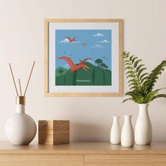 Ezposterprints - Pteranodon - Prehistoric Animals, Dinosaur Illustrations Series - 12x12 ambiance display photo sample