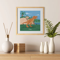 Ezposterprints - T-Rex - Prehistoric Animals, Dinosaur Illustrations Series - 12x12 ambiance display photo sample