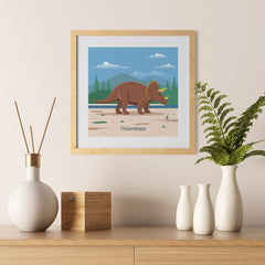 Ezposterprints - Triceratops - Prehistoric Animals, Dinosaur Illustrations Series - 12x12 ambiance display photo sample