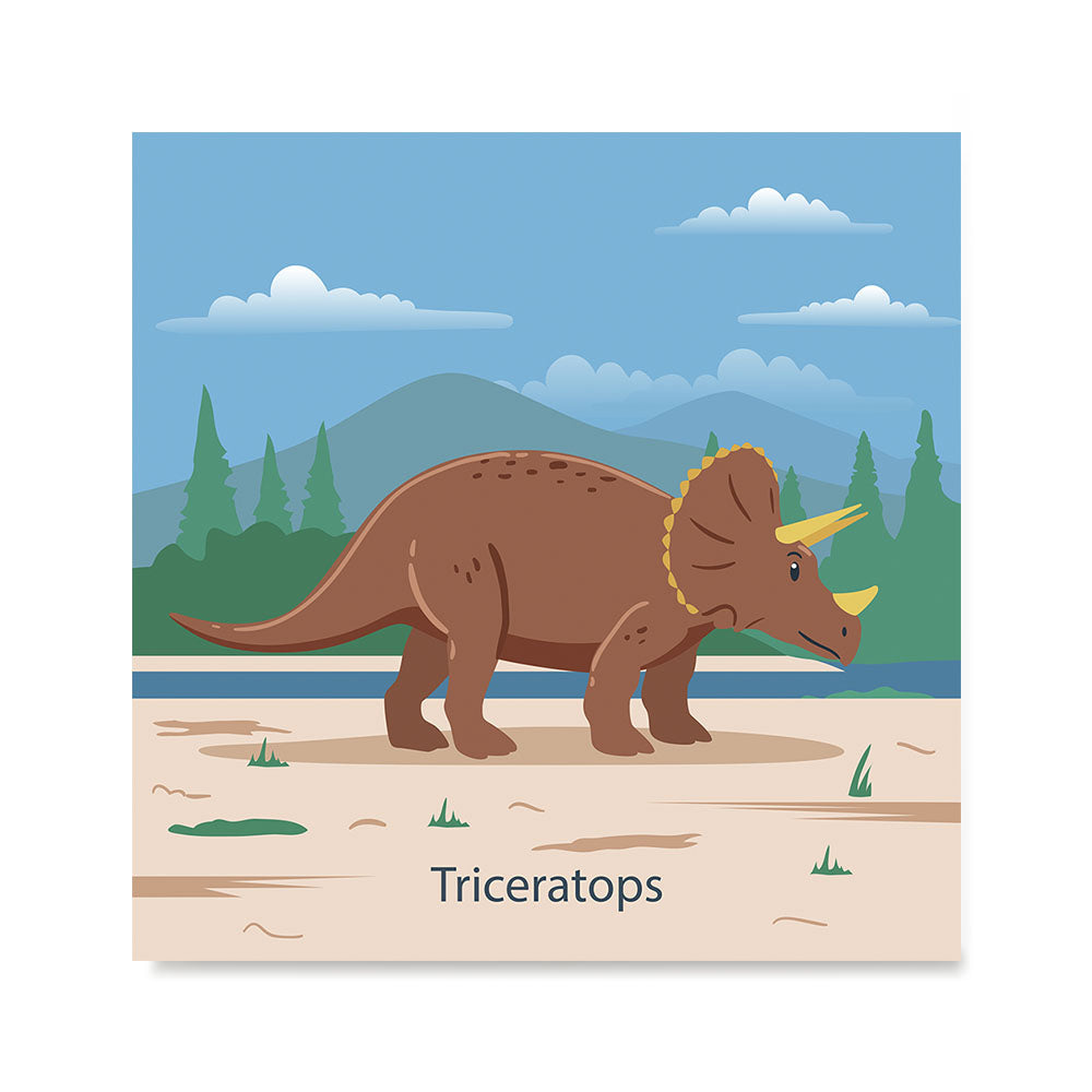 Ezposterprints - Triceratops - Prehistoric Animals, Dinosaur Illustrations Series