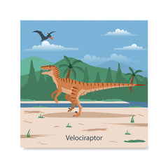 Ezposterprints - Velociraptor - Prehistoric Animals, Dinosaur Illustrations Series