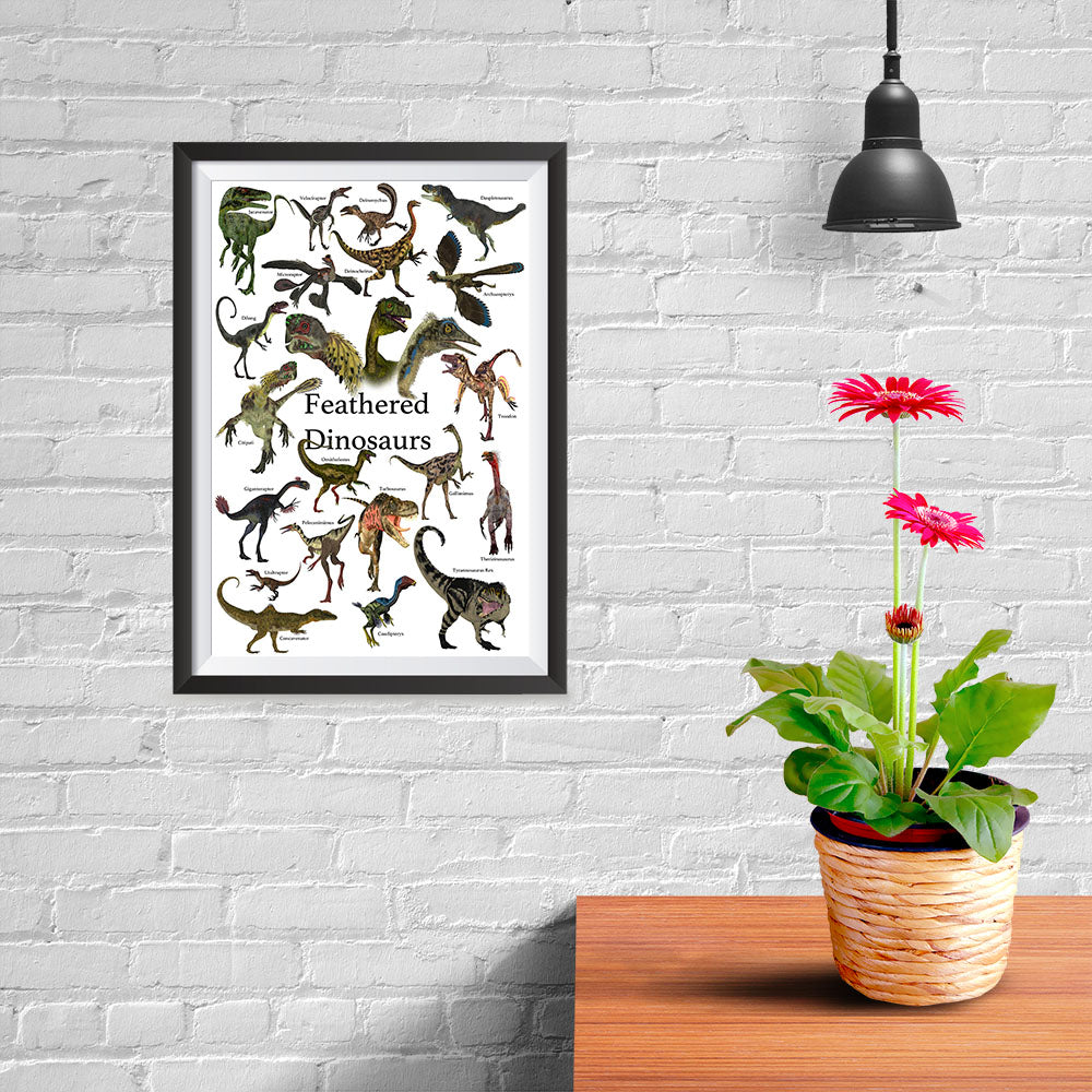 Ezposterprints - Feathered Dinosaurs - The World's Dinosaur Families Posters Collection - 08x12 ambiance display photo sample