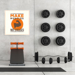 Ezposterprints - Make Muscles Not Excuses | GYM Motivation Quotes - 32x32 ambiance display photo sample