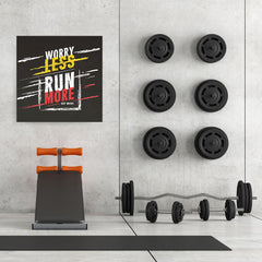 Ezposterprints - Worry Less Run More, Keep Moving | GYM Motivation Quotes - 32x32 ambiance display photo sample