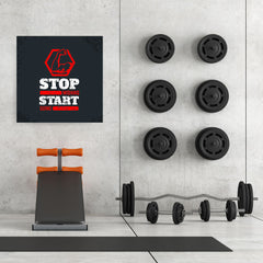 Ezposterprints - Stop Wishing Start Doing | GYM Motivation Quotes - 32x32 ambiance display photo sample