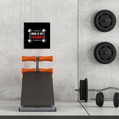 Ezposterprints - Iron is My Therapy | GYM Motivation Quotes - 16x16 ambiance display photo sample