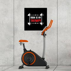 Ezposterprints - Iron is My Therapy | GYM Motivation Quotes - 24x24 ambiance display photo sample
