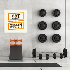 Ezposterprints - Eat Clean Train Dirty | GYM Motivation Quotes - 32x32 ambiance display photo sample