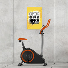 Ezposterprints - Be Your Own Hero | Gym Inspiration Motivation Quotes - 16x24 ambiance display photo sample