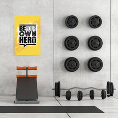 Ezposterprints - Be Your Own Hero | Gym Inspiration Motivation Quotes - 24x36 ambiance display photo sample