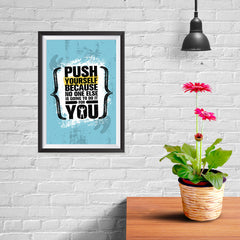 Ezposterprints - Push Yourself | Gym Inspiration Motivation Quotes - 08x12 ambiance display photo sample