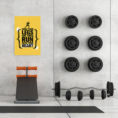 Ezposterprints - Run With Heart | Gym Inspiration Motivation Quotes - 24x36 ambiance display photo sample
