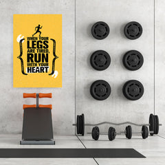 Ezposterprints - Run With Heart | Gym Inspiration Motivation Quotes - 32x48 ambiance display photo sample