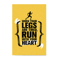 Ezposterprints - Run With Heart | Gym Inspiration Motivation Quotes