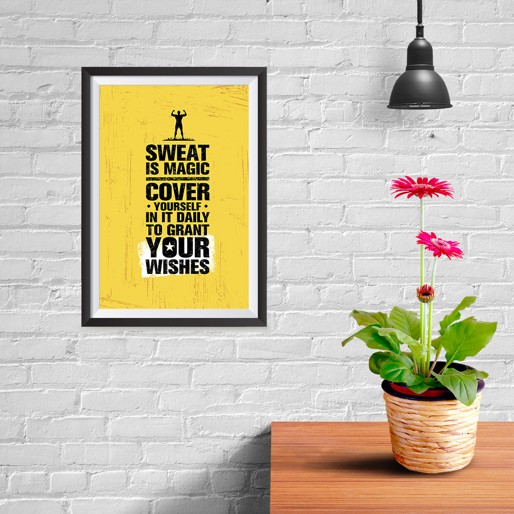 Ezposterprints - Wishes | Gym Inspiration Motivation Quotes - 08x12 ambiance display photo sample